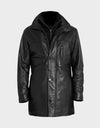 MARC MEN'S LONG LEATHER JACKET | BLACK